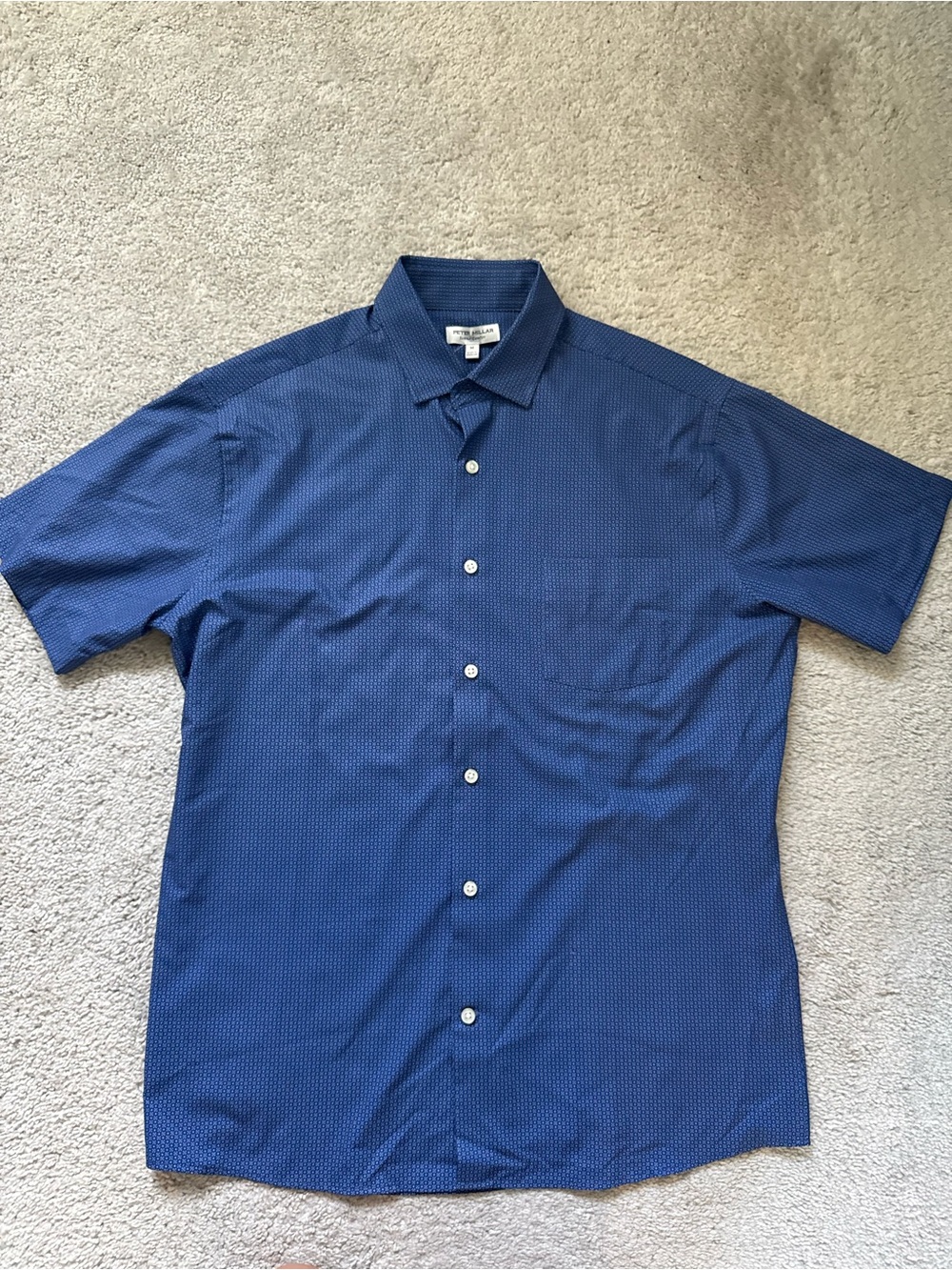 Peter Millar Navy Short-Sleeve Button-Down Shirt